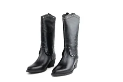 Laarzen^Lazamani Mid High Western Boot Studs Black