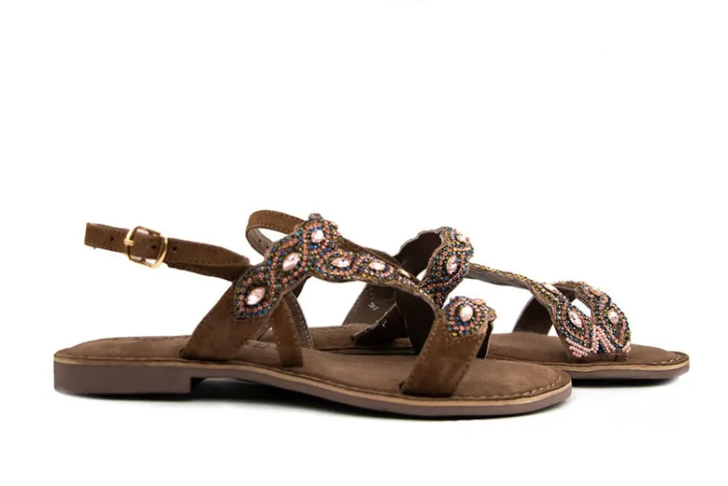 Sandalen | Sandalen En Slippers^Lazamani Sandaal Tan Strass