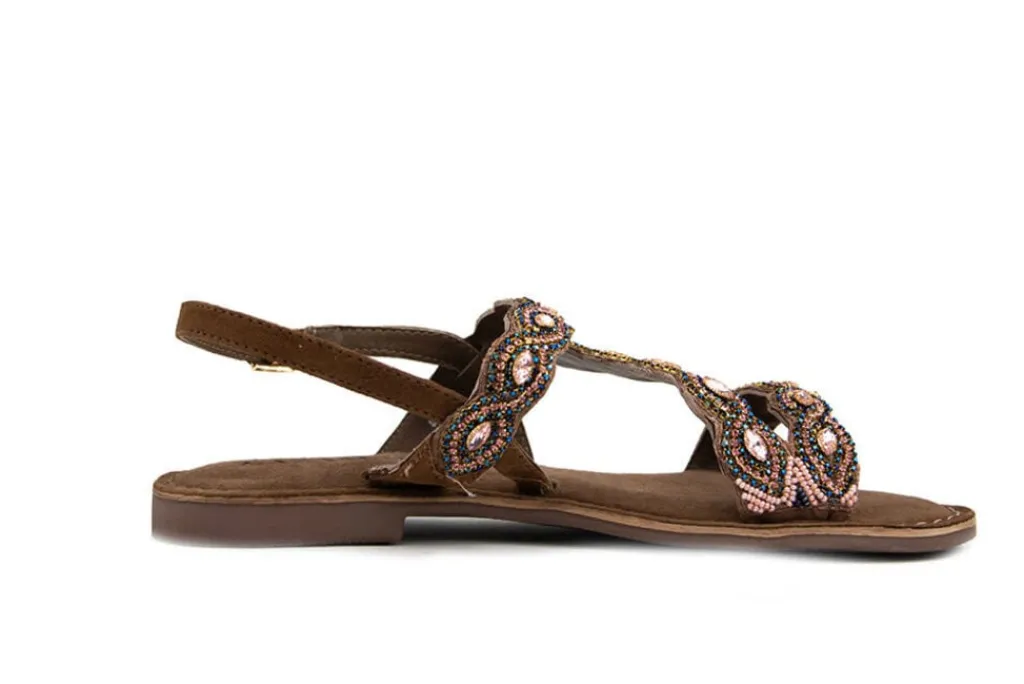 Sandalen | Sandalen En Slippers^Lazamani Sandaal Tan Strass