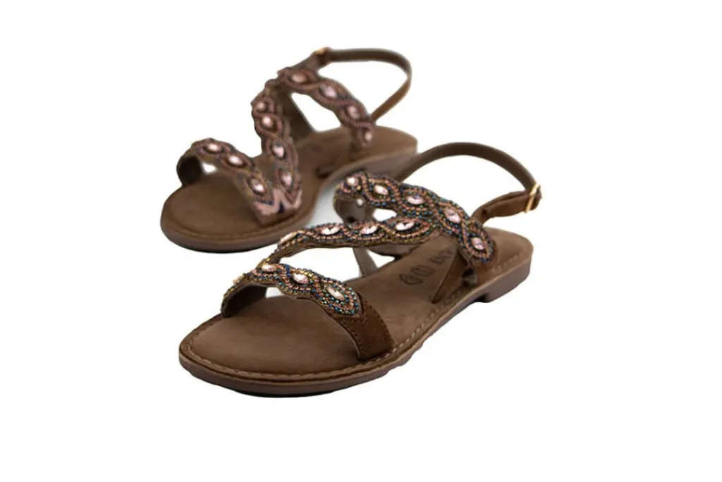 Sandalen | Sandalen En Slippers^Lazamani Sandaal Tan Strass