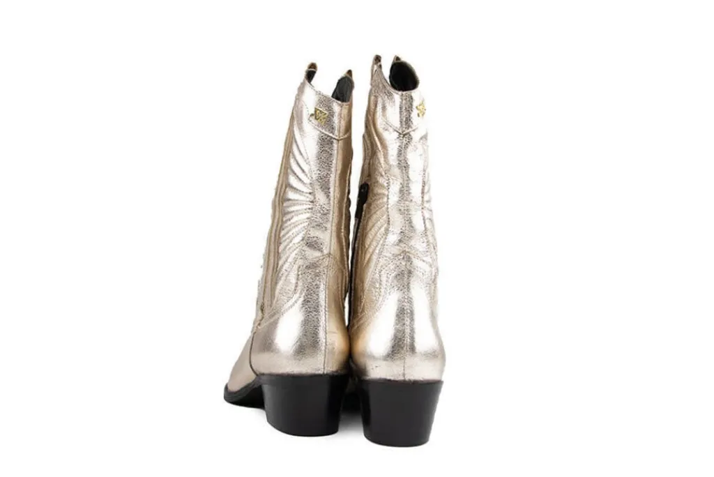 Laarzen^Lazamani Western Boot Metallic Gold