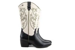 Laarzen^Lazamani Western Boots Offwhite Black