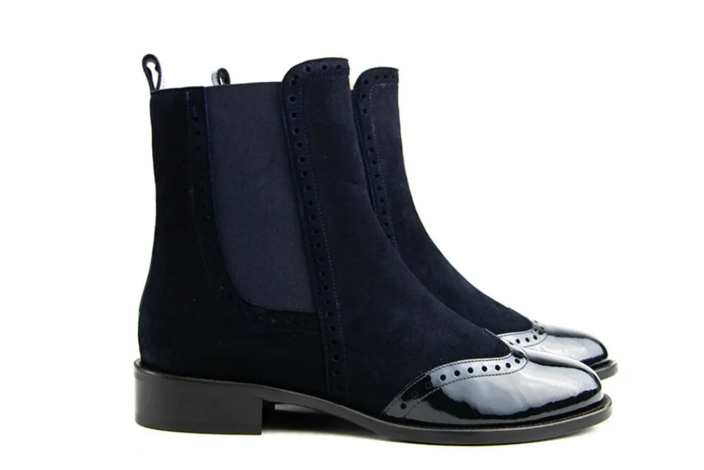 Chelsea Boots^Lilian Chelsea Blu Scuro Vernice Combi