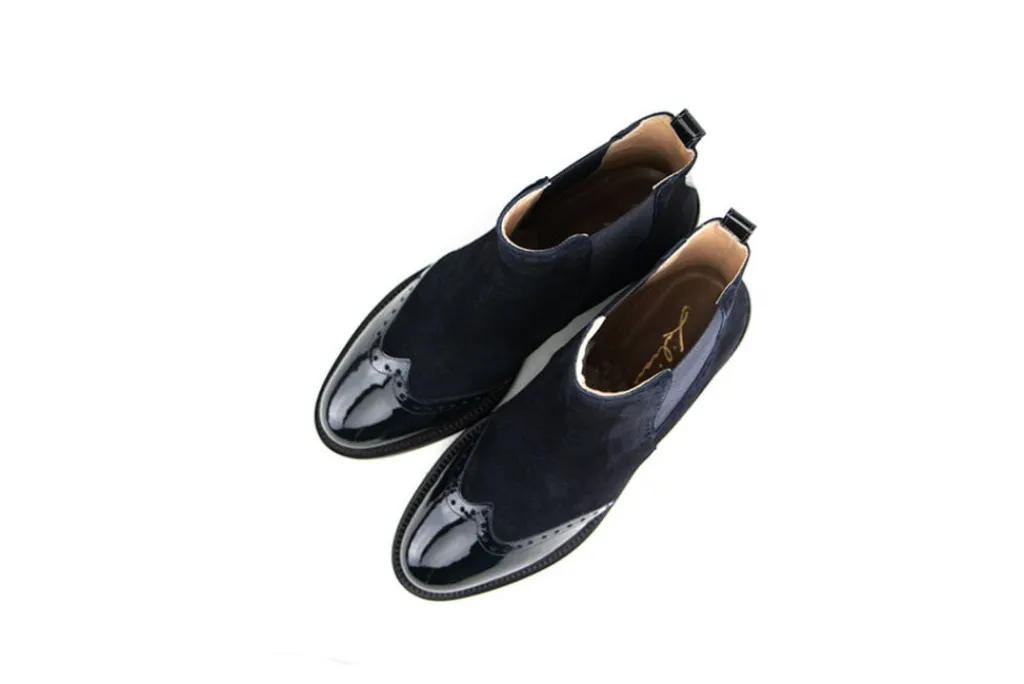 Chelsea Boots^Lilian Chelsea Blu Scuro Vernice Combi