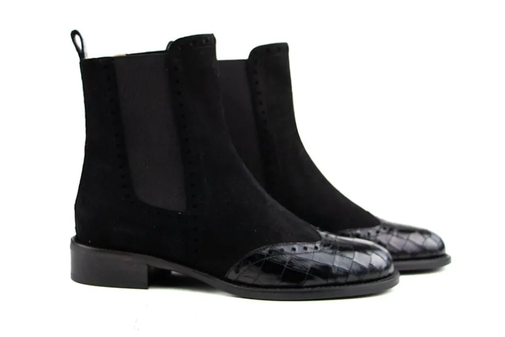 Chelsea Boots^Lilian Chelsea Nero Camoscio Cocco
