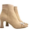 Enkellaarzen^Lilian Enkellaars Bit Beige Suede