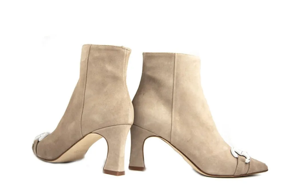 Enkellaarzen^Lilian Enkellaars Bit Beige Suede