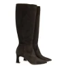 Laarzen^Lilian Laars Donkerbruin Suede