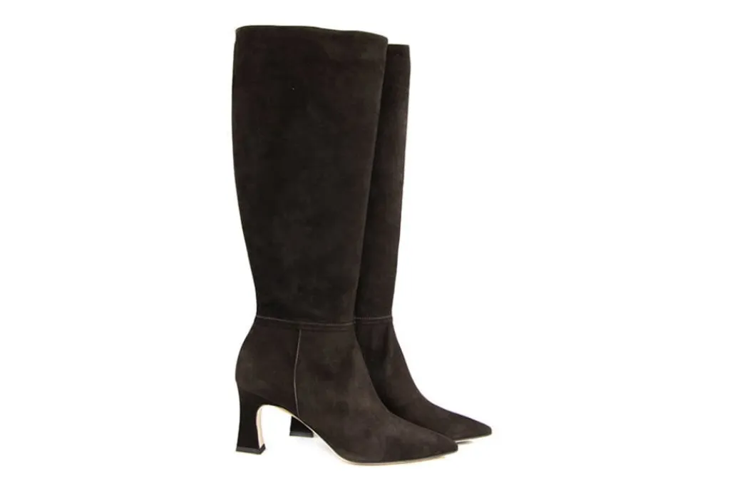 Laarzen^Lilian Laars Donkerbruin Suede
