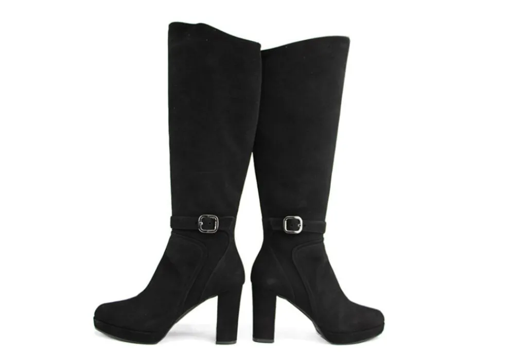 Laarzen^Lilian Laars Plateau Black Suede