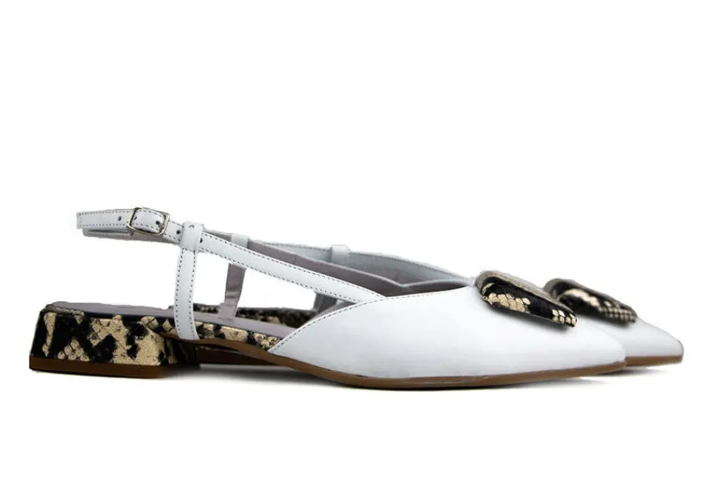 Pumps^Lilian Slingback White Pittone Roccia