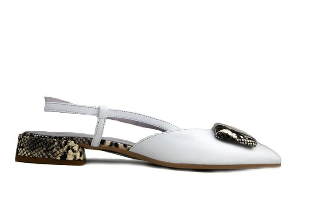 Pumps^Lilian Slingback White Pittone Roccia