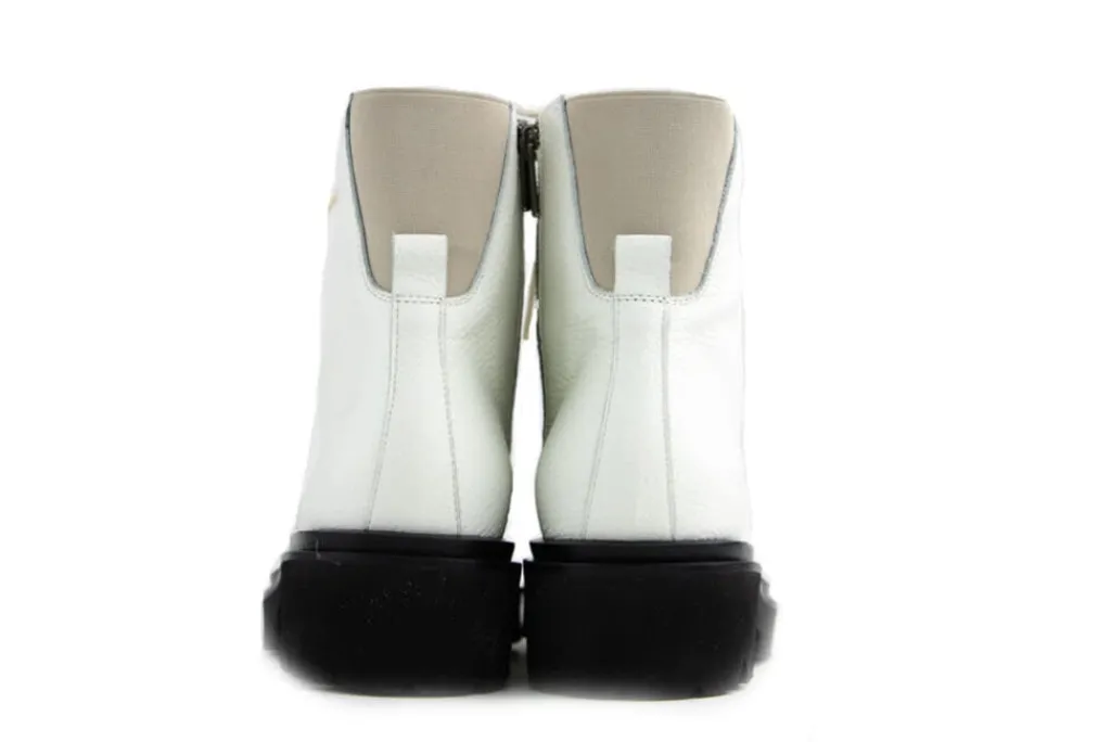 Veterboots En Bikerboots^Lilian Veterboots Beige Leer