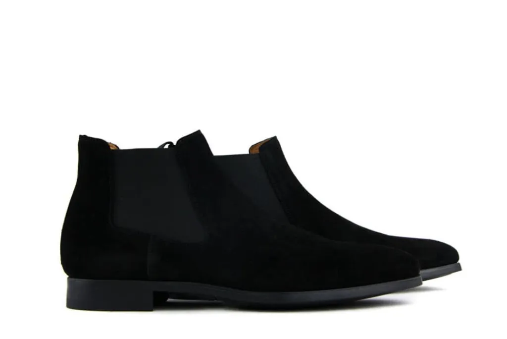 Gekleed | Laarzen^Magnanni Chelsea Boots Zwart Shaw II Crosta