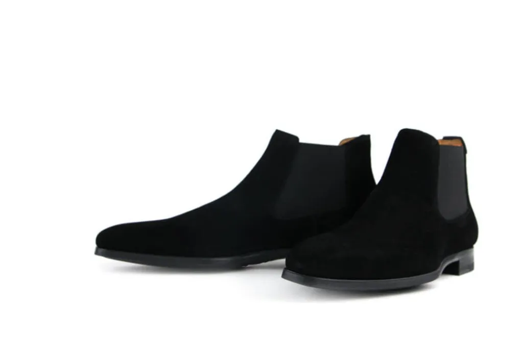 Gekleed | Laarzen^Magnanni Chelsea Boots Zwart Shaw II Crosta