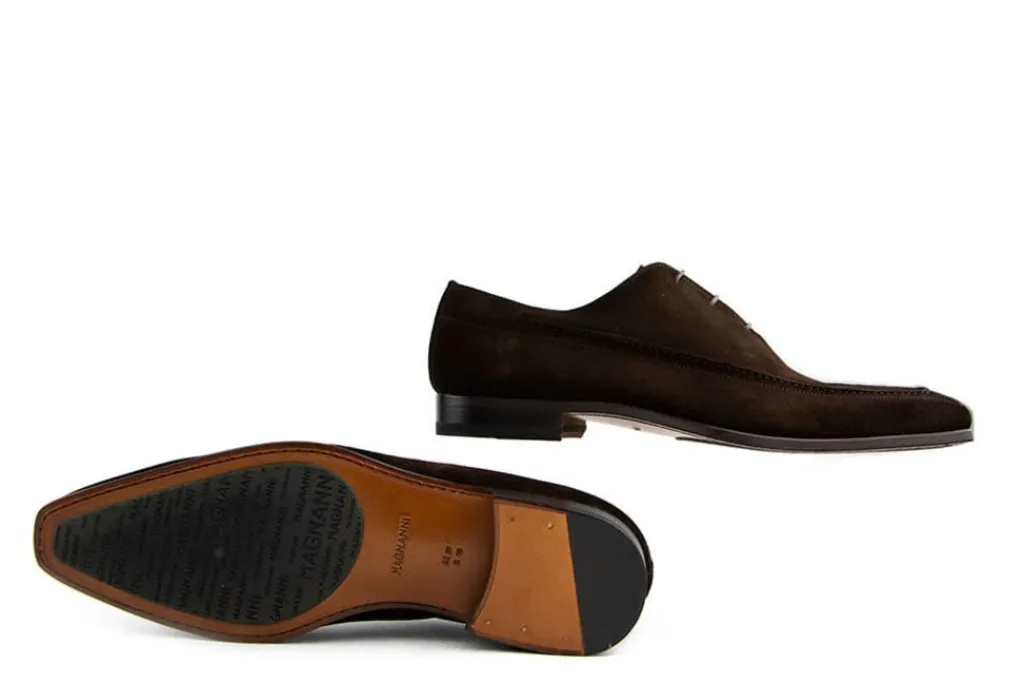 Veterschoenen | Nette Schoenen^Magnanni Veterschoen Andreo Bruin Suede