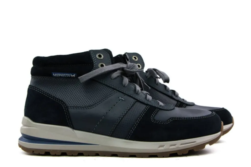 Veterschoenen^Mephisto Hoge Veterschoen Boran Blauw