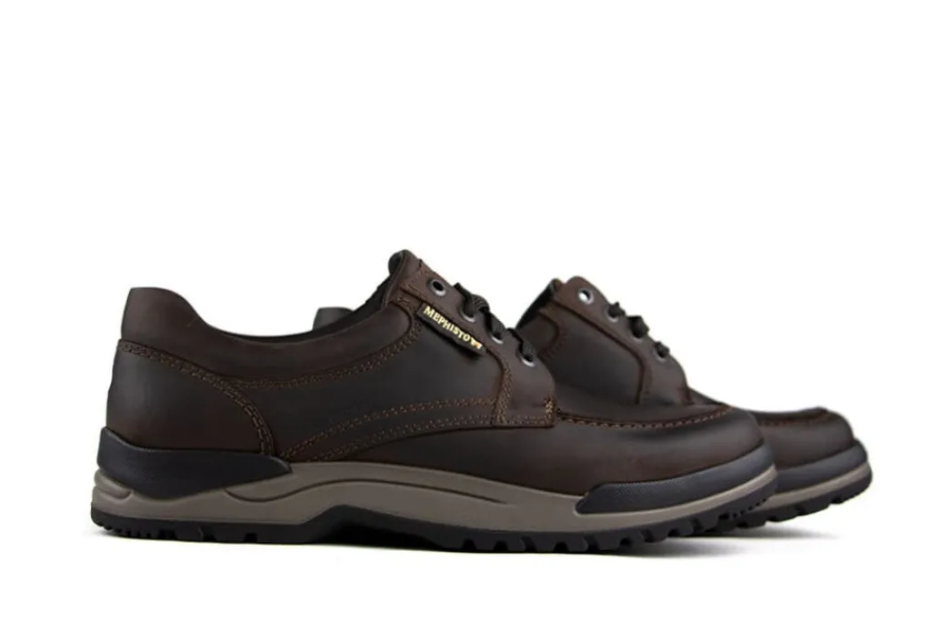 Veterschoenen^Mephisto Veterschoen Charles Donkerbruin