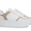 Sneakers^Nubikk Bayou Platform White Leather Taupe
