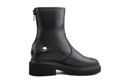 Veterboots En Bikerboots^Nubikk Biker Boots Fae Leva Fur Black Leather