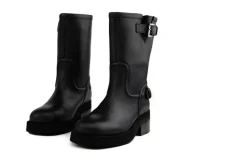 Veterboots En Bikerboots^Nubikk Eve Leva Black Leather