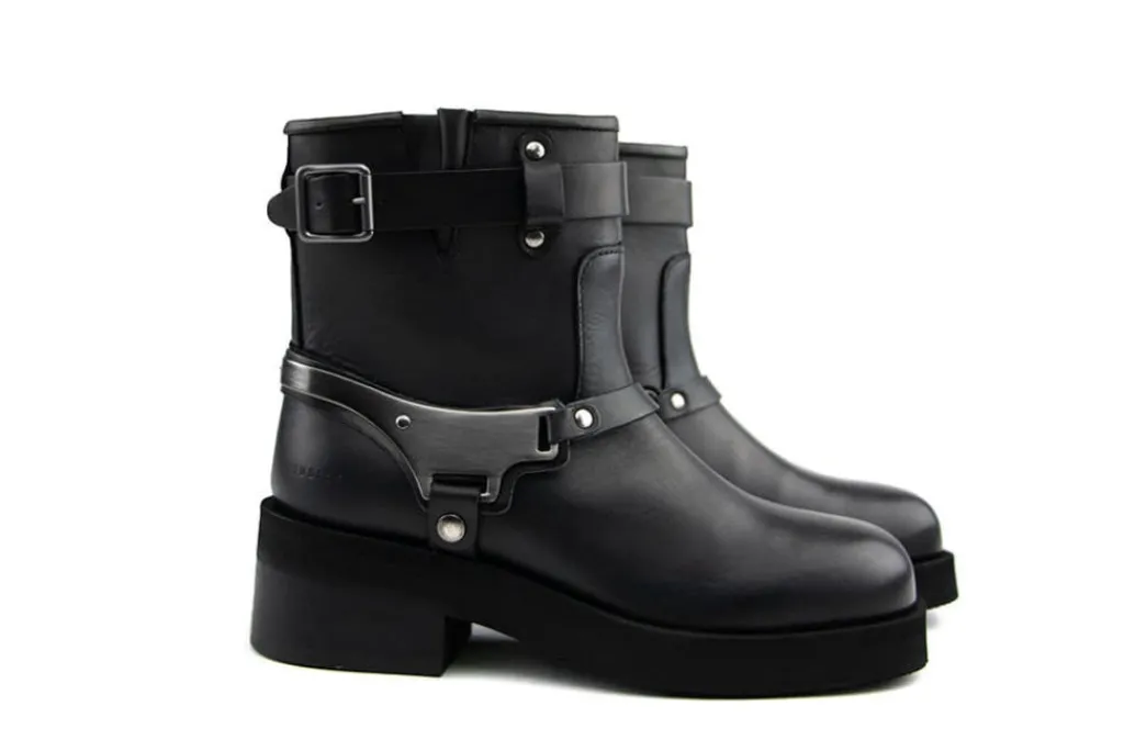 Veterboots En Bikerboots^Nubikk Eve Maryn Black Leather