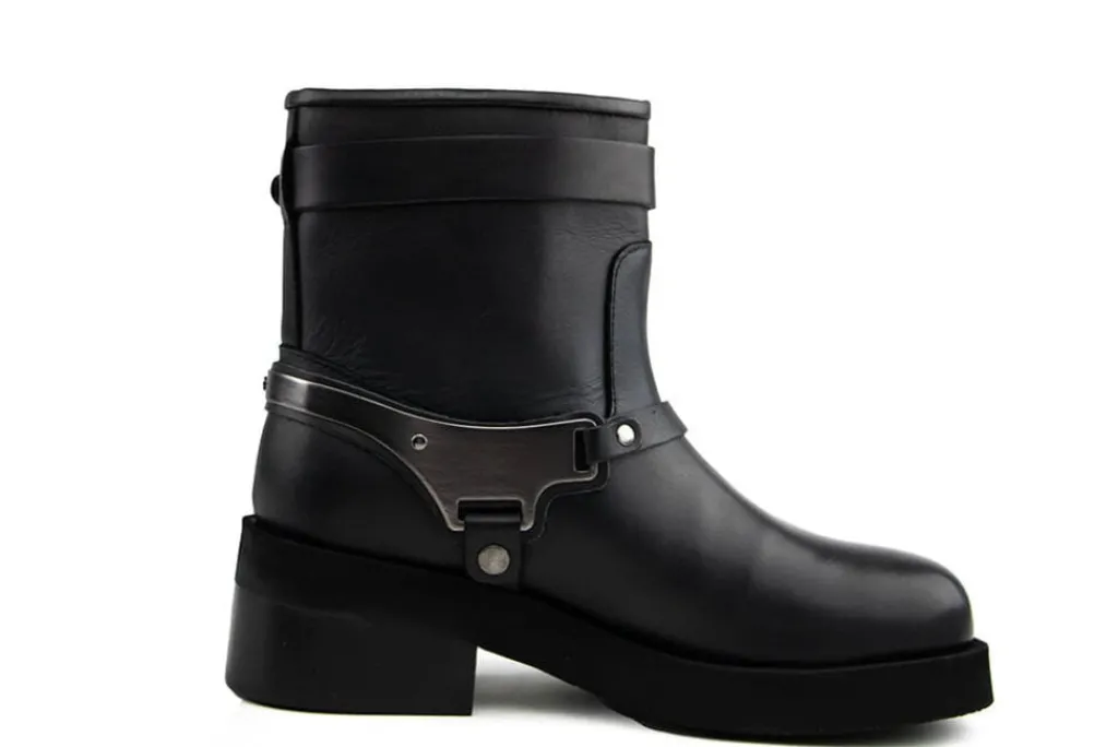 Veterboots En Bikerboots^Nubikk Eve Maryn Black Leather