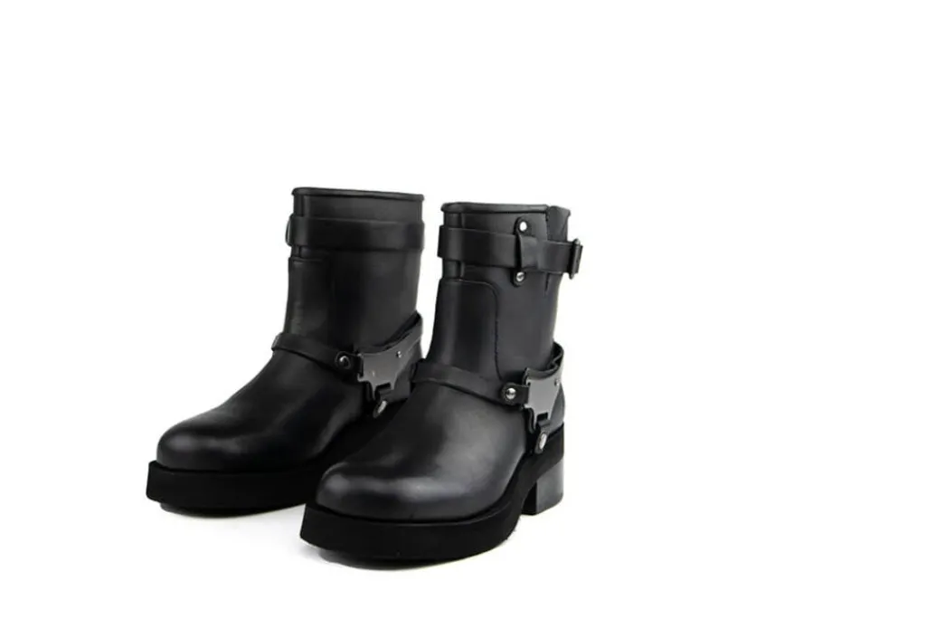 Veterboots En Bikerboots^Nubikk Eve Maryn Black Leather