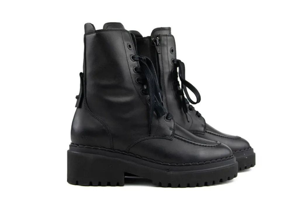 Veterboots En Bikerboots^Nubikk Fae Bobbi Black Leather