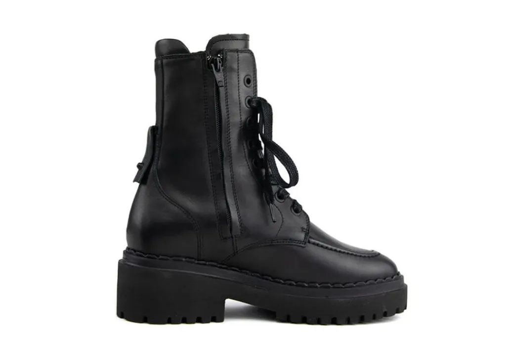 Veterboots En Bikerboots^Nubikk Fae Bobbi Black Leather