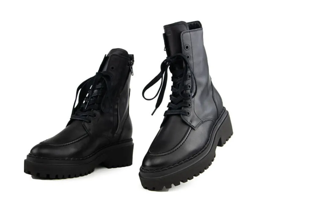 Veterboots En Bikerboots^Nubikk Fae Bobbi Black Leather