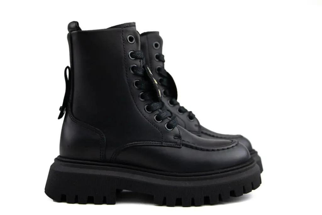 Veterboots En Bikerboots^Nubikk Fae Bobbi JR Black Leather