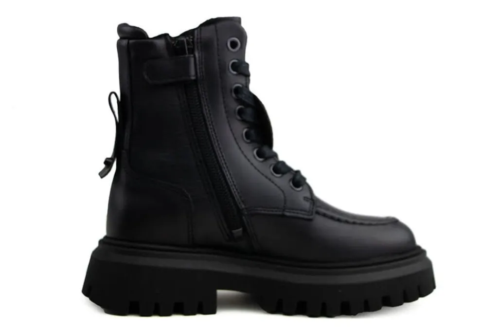 Veterboots En Bikerboots^Nubikk Fae Bobbi JR Black Leather