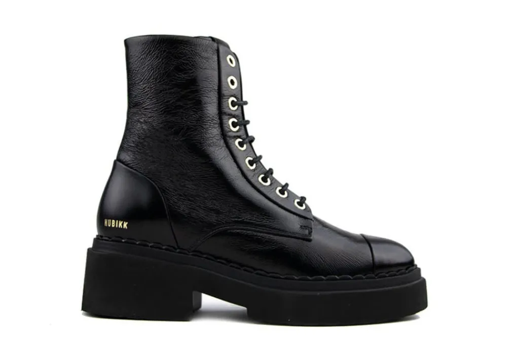 Veterboots En Bikerboots^Nubikk Finn Bowie Black Patent