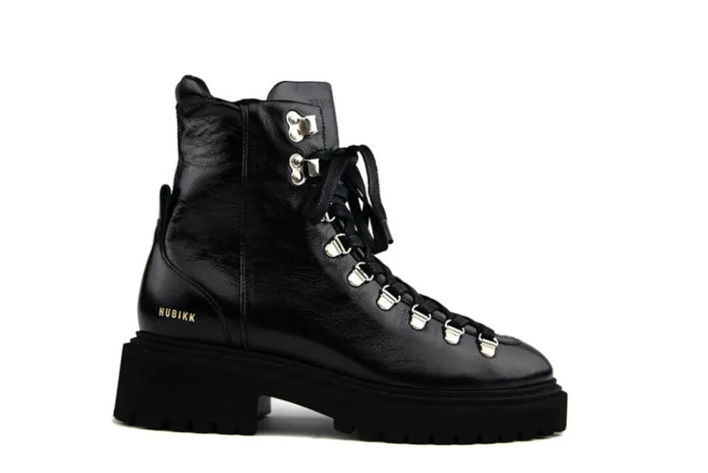 Veterboots En Bikerboots^Nubikk Frankie Mountain Black Patent