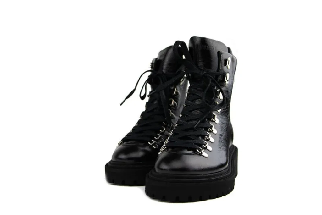 Veterboots En Bikerboots^Nubikk Frankie Mountain Black Patent