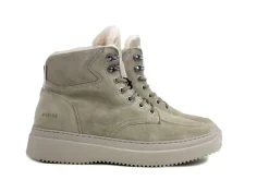 Veterboots En Bikerboot^Nubikk Jonah Polar Fur Taupe Suede
