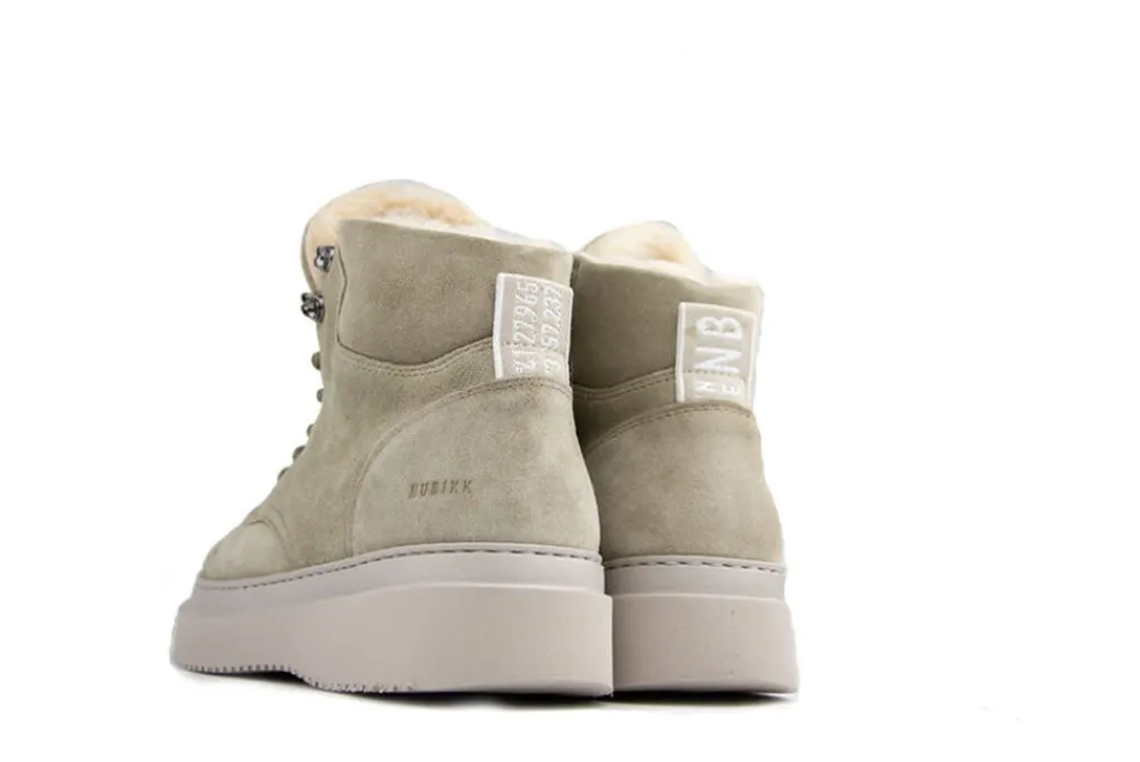 Veterboots En Bikerboot^Nubikk Jonah Polar Fur Taupe Suede