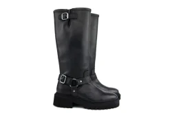 Veterboots En Bikerboots^Nubikk Laarzen Frankie Leva Black Leather