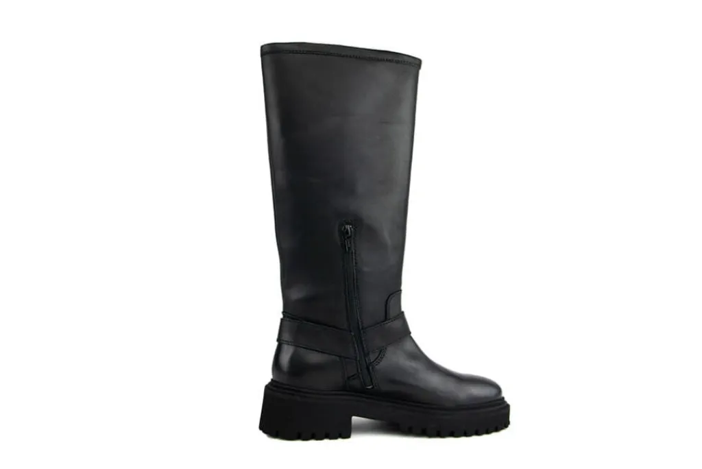 Veterboots En Bikerboots^Nubikk Laarzen Frankie Leva Black Leather