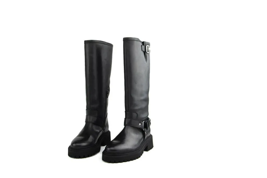 Veterboots En Bikerboots^Nubikk Laarzen Frankie Leva Black Leather