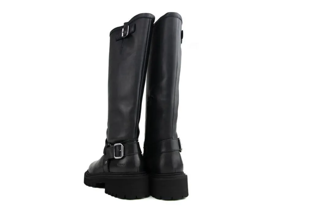 Veterboots En Bikerboots^Nubikk Laarzen Frankie Leva Black Leather