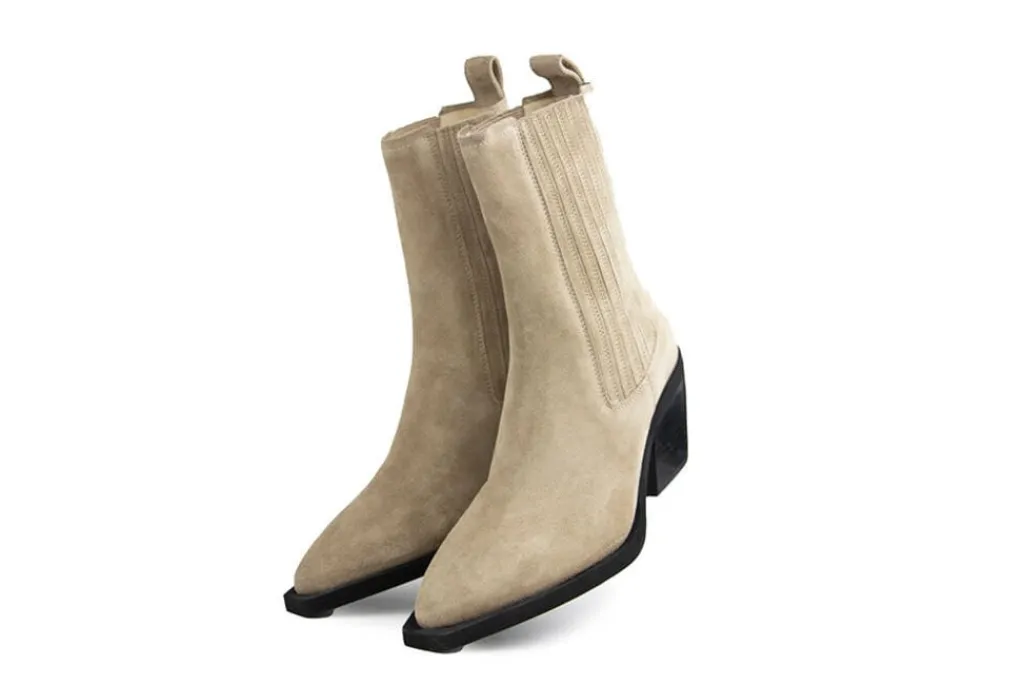 Enkellaarzen^Nubikk Liv Loua Taupe Suede