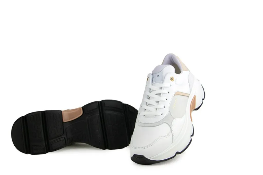 Sneakers^Nubikk Ross Jaden White Leather Taupe