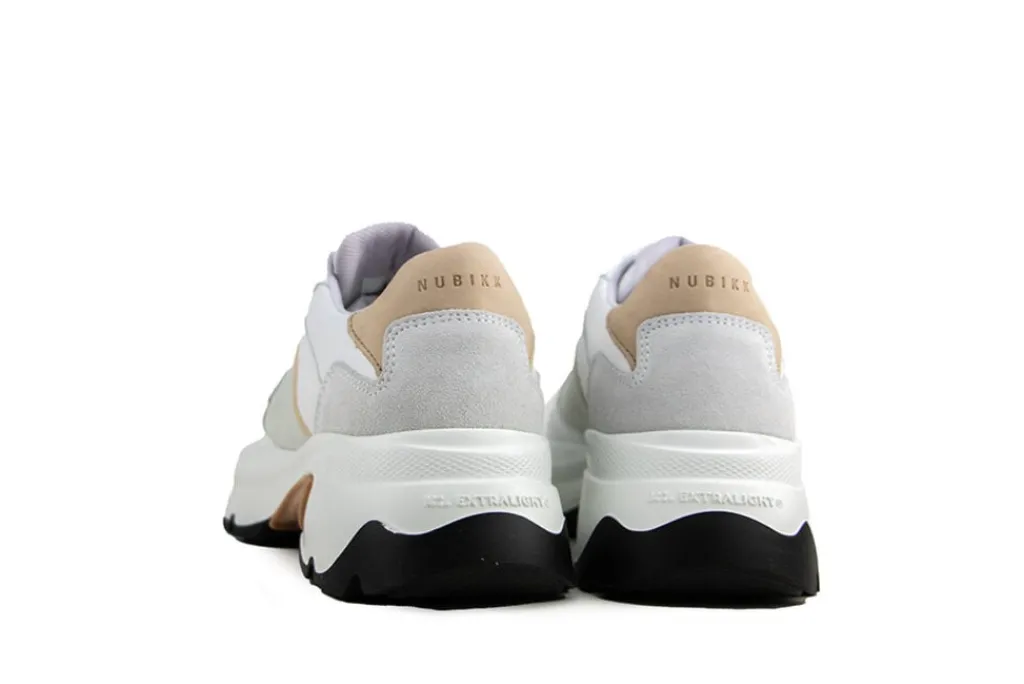 Sneakers^Nubikk Ross Jaden White Leather Taupe
