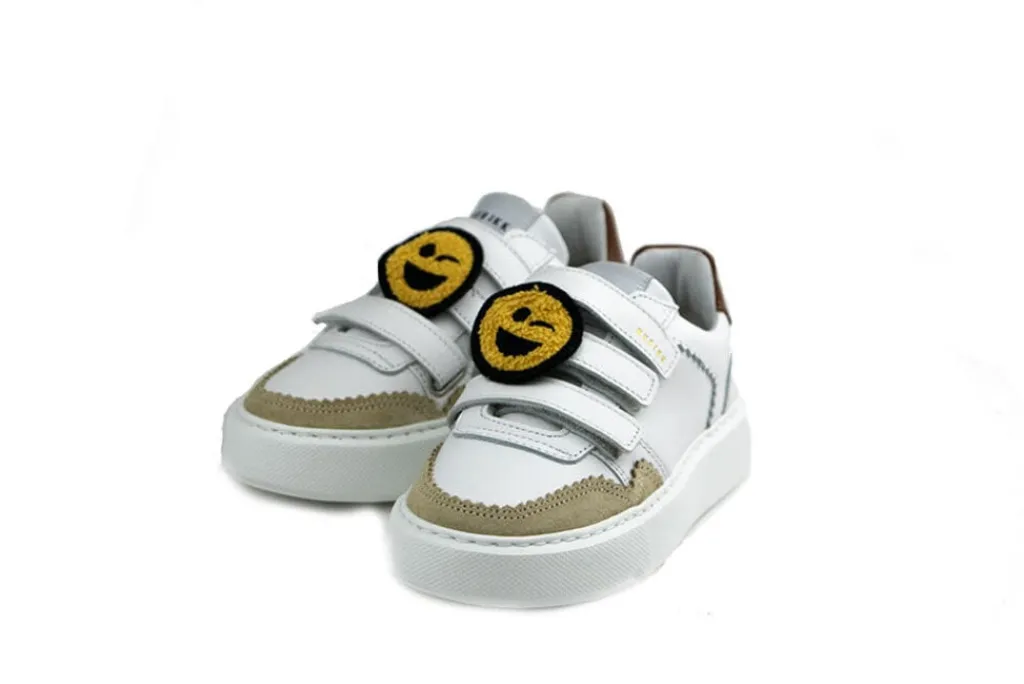 Sneakers | Klittenbandschoenen^Nubikk Vince Straps Kids White Leather Brown