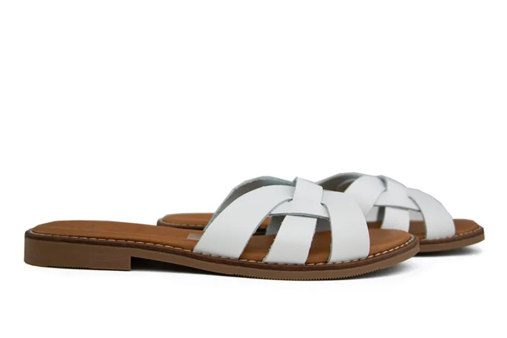 Slippers | Sandalen En Slippers^O MY Sandals Slipper Vaqueta Blanco White