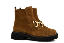 Enkellaarzen^Paul Green Enkellaars Bit Toffee Suede