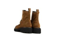 Enkellaarzen^Paul Green Enkellaars Bit Toffee Suede