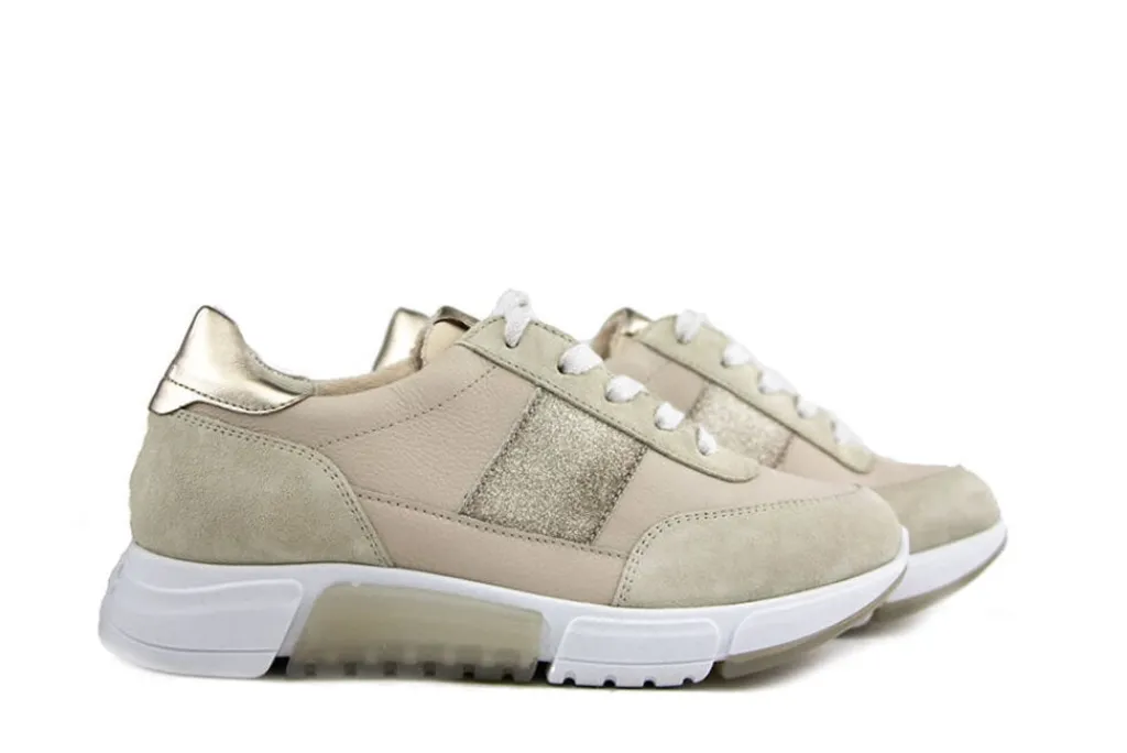 Sneakers^Paul Green Sneaker Ivory Biscuit Suede Calf